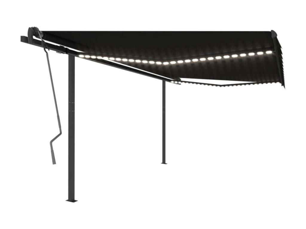 Toldo retráctil con LED 4x3,5 Antracita