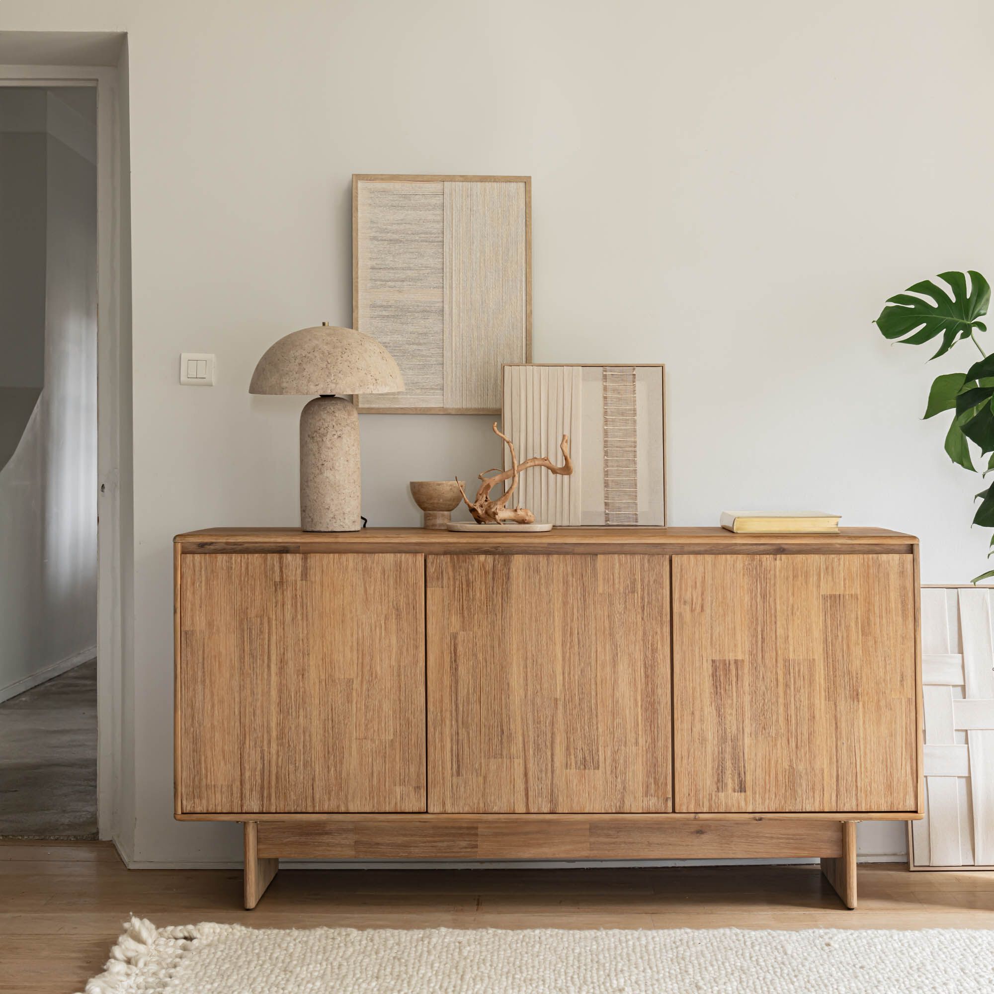NAIS - Buffet bas en bois 3 portes - naturel