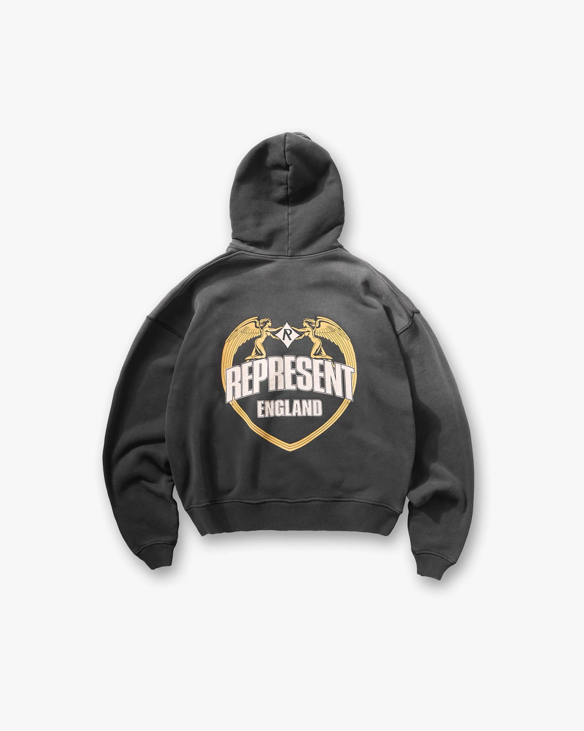 Represent Angel Border Hoodie - Stained Black