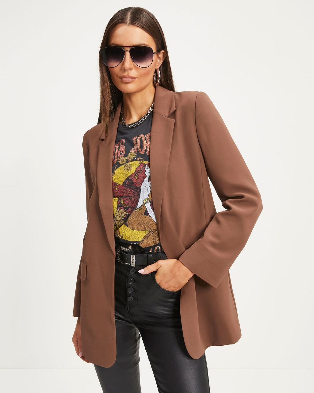 Start Of Something New Pocketed Blazer - Mocha - Se7enfashion