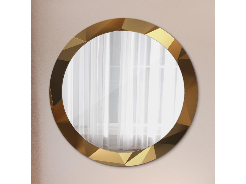 Espejo Redondo Decorativo - Patrón Geométrico - 80 cm