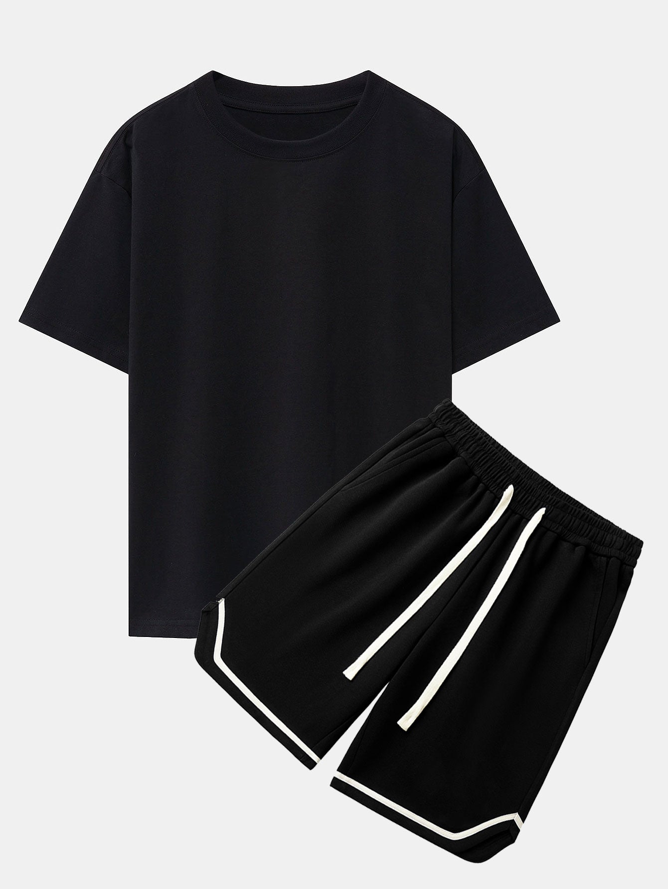Heavy Weight Drop Shoulder Oversize T-Shirt & Jersey Basketball Shorts