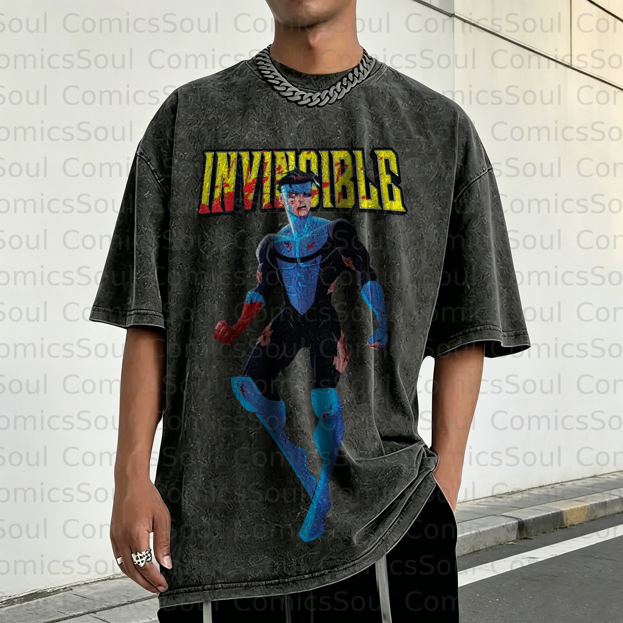 Unisex Anime Inspired Vintage Washed T-Shirt