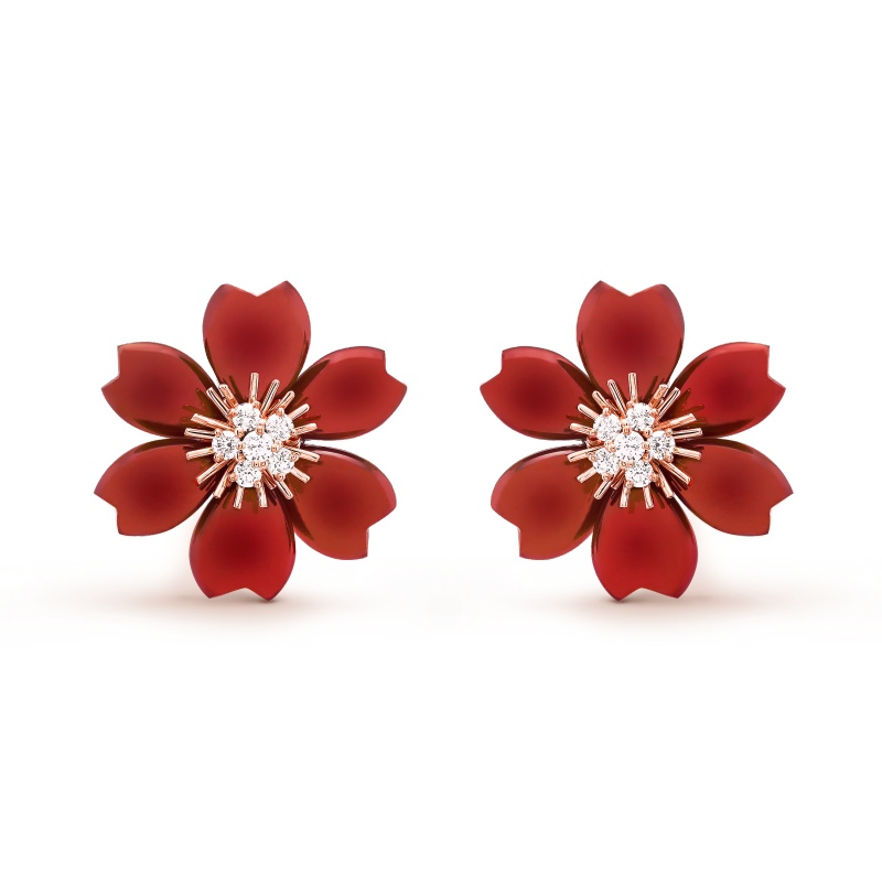 Replicate Rose de Noël earrings, small model(1:1 replica) - Original Replica Club