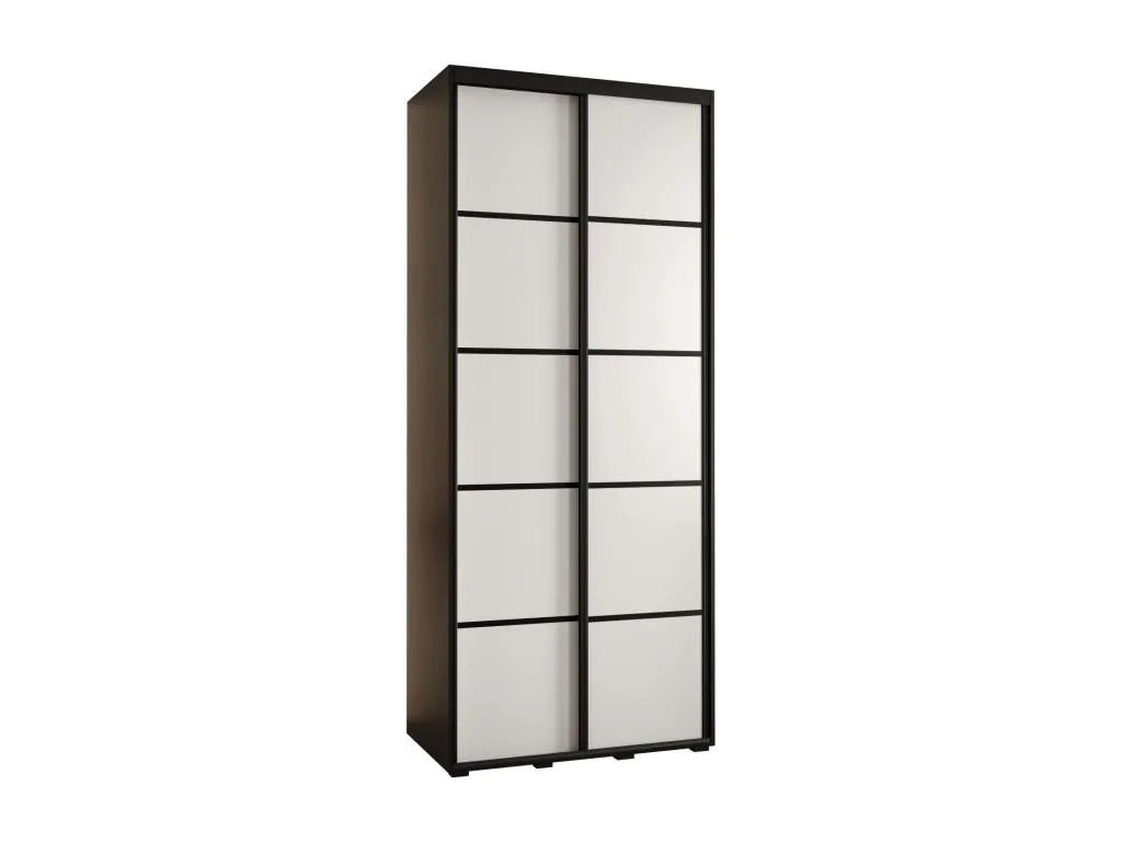 ARMARIO Alkifurniturees 4 DE PUERTAS CORREDERAS 235.2/100/60 2 puertas (Negro/Blanco/Negro) 61134JPBQ