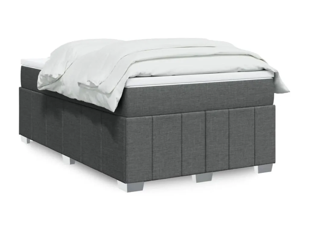 Cama box spring con colchón tela gris oscuro 120x190 cm oso3522416