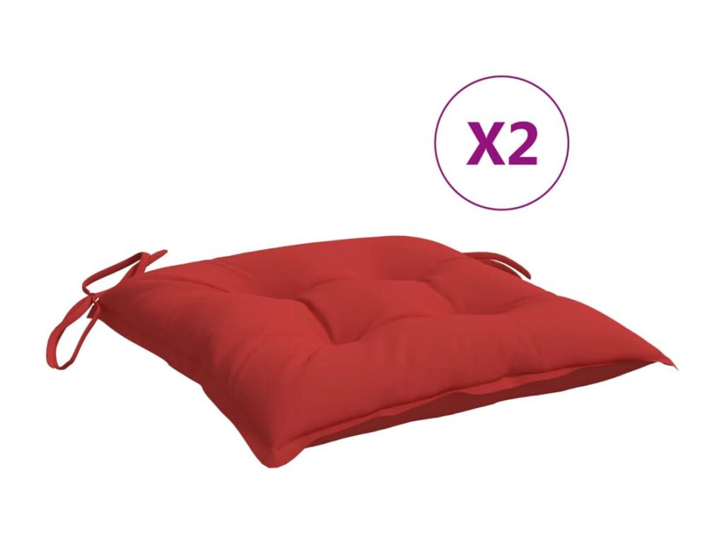 Cojines de silla de jardín 2 uds tela Oxford rojo 40x40x7 cm