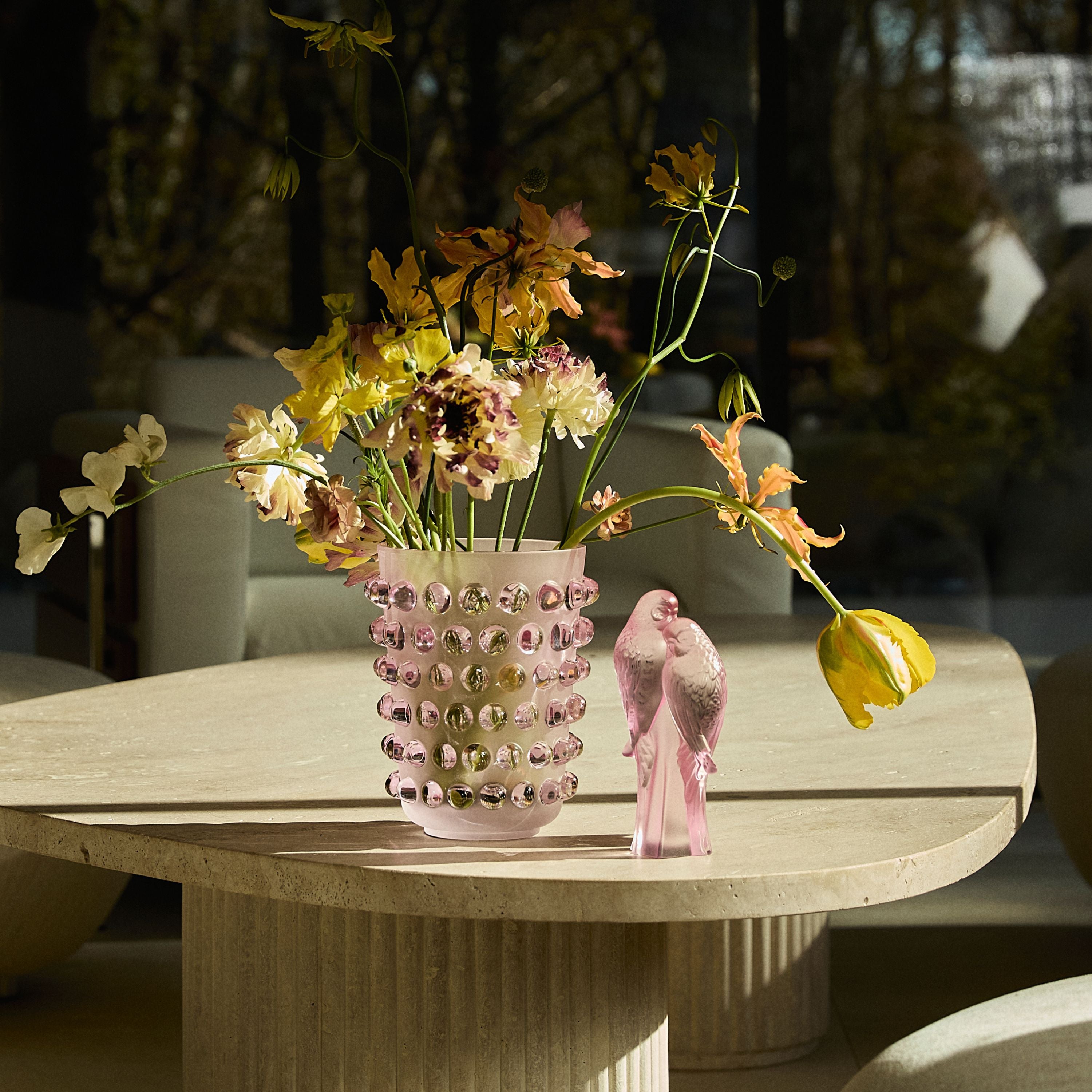 VASE MOSSI - CRISTAL LUSTRÉ ROSE