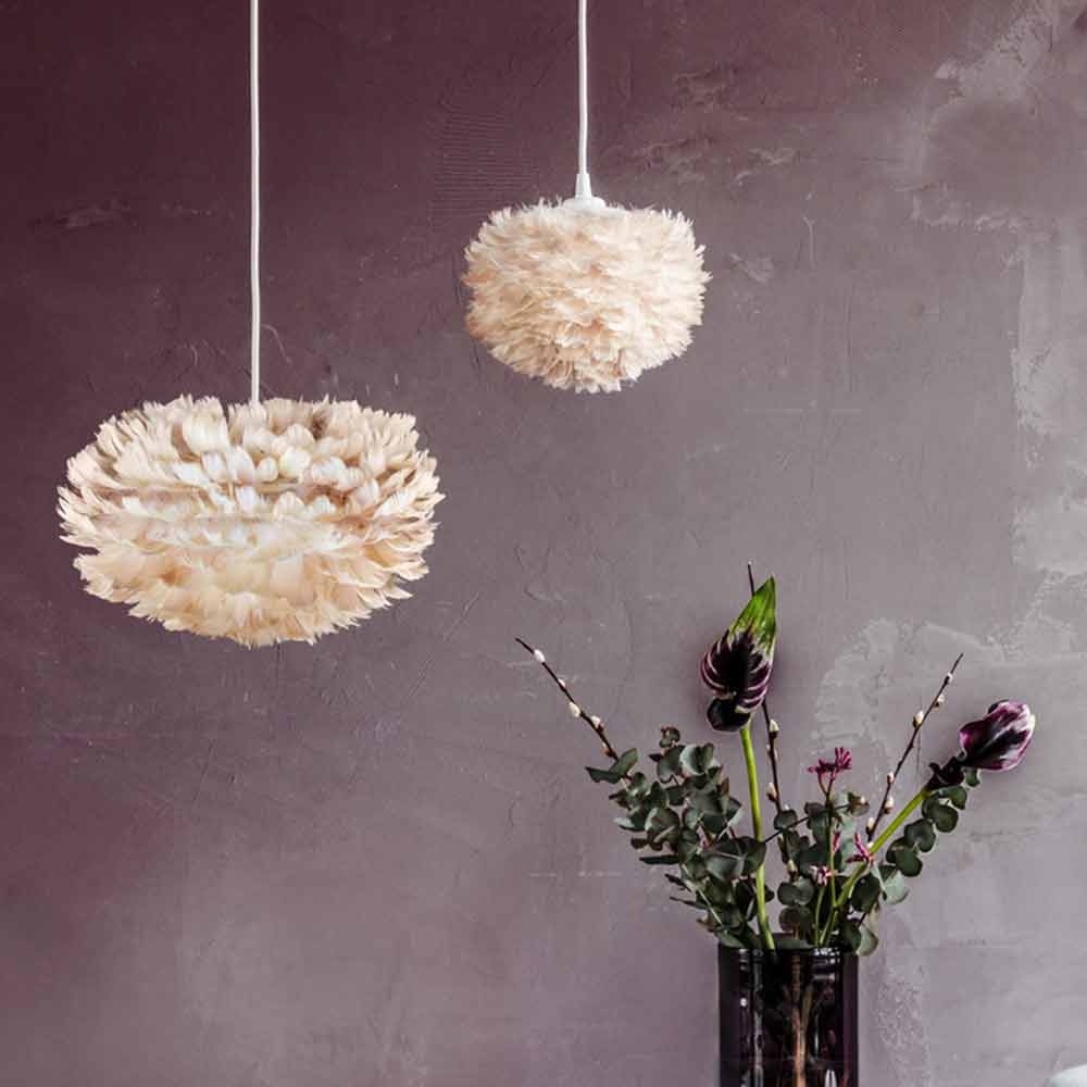 Umage Eos Micro hanglamp light brown - met koordset zwart - Ø 22 cm