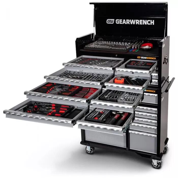 GEARWRENCH 277 PC COMBINATION TOOL KIT WITH CHEST & ROLLER CABINET