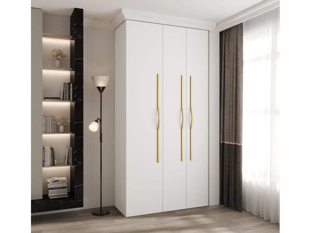 Armario con puertas batientes - blanco y oro