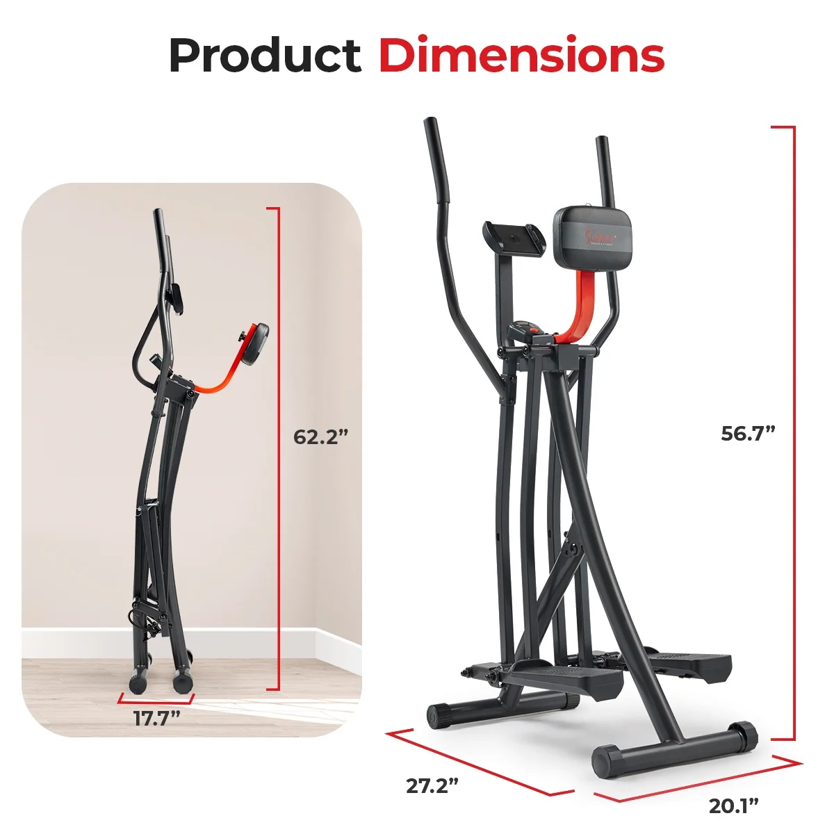 Sunny Health & Fitness Manual Air Walker Elliptical – 30″ Stride, Low Impact, Lightweight, Quiet with Free SunnyFit App - Image 11