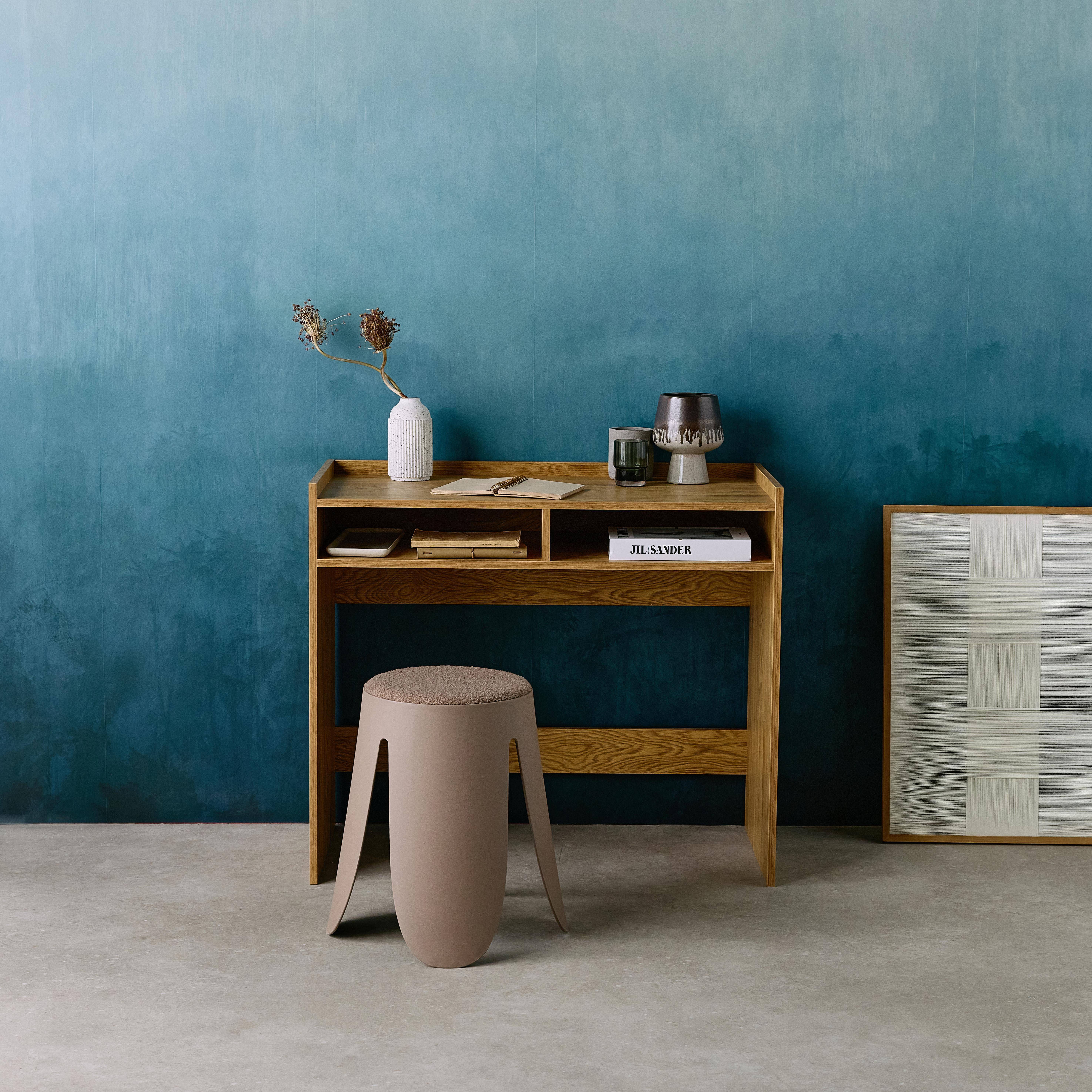 Jules - Escritorio decorativo de madera con 2 compartimentos