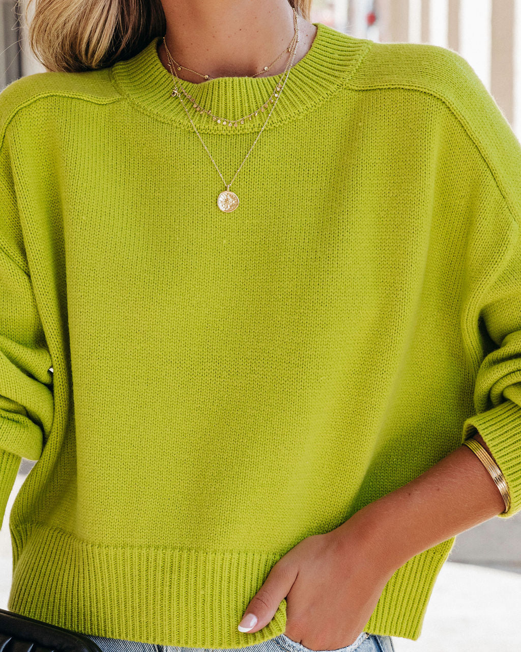 Cool Kind Knit Pullover Sweater - Lime - Se7enfashion