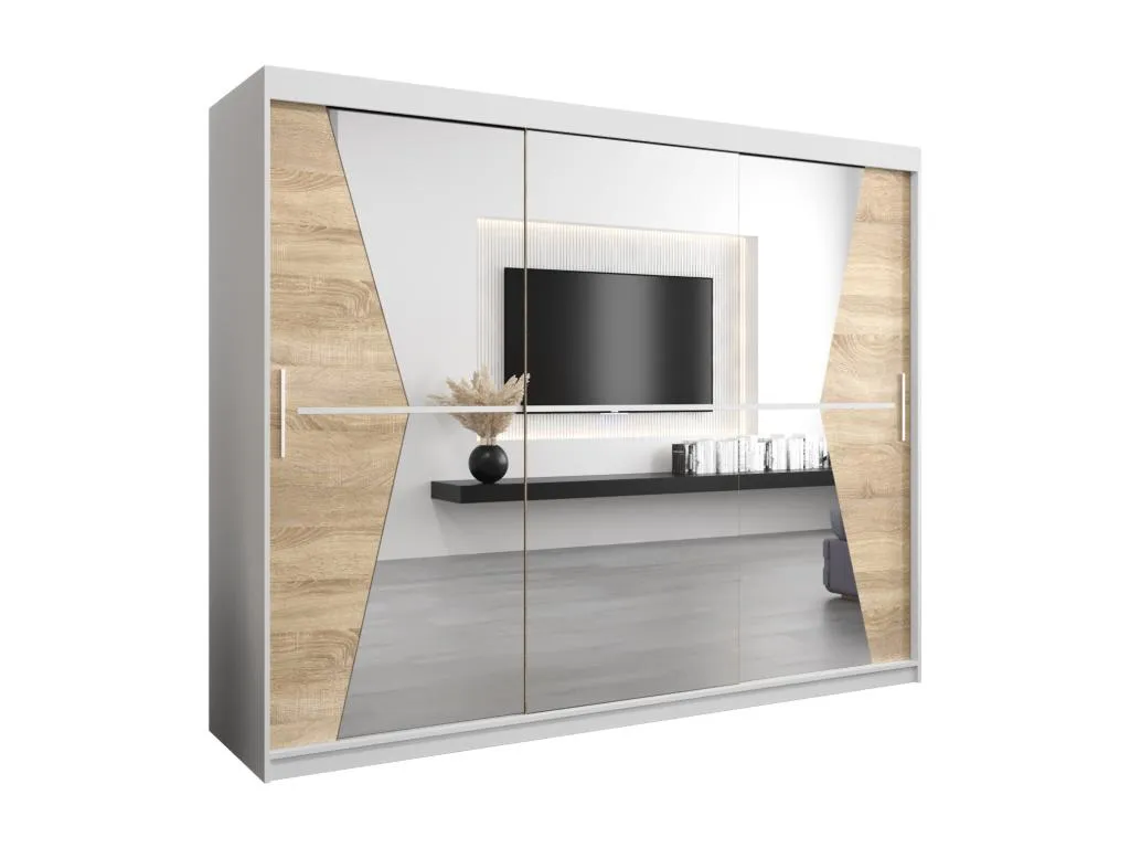 Armario Patriciabaezcasa de puertas correderas 200/250/62 3 puertas (blanco/Patriciabaezcasa)