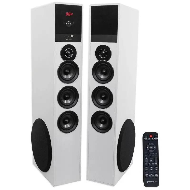 Rockville Home Theater System With 10-Inch Subwoofer, Bluetooth Streaming, White - TM150W