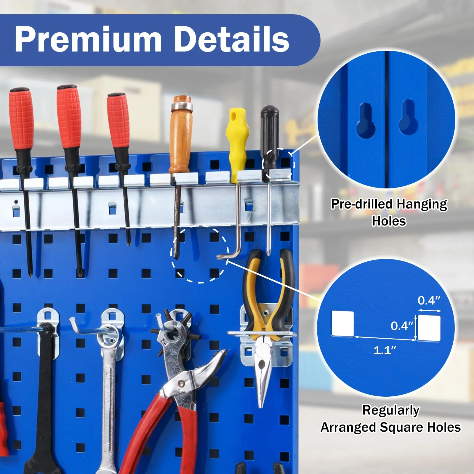 Eletriclife Wall-Mounted Pegboard Kit with 3 Pegboards