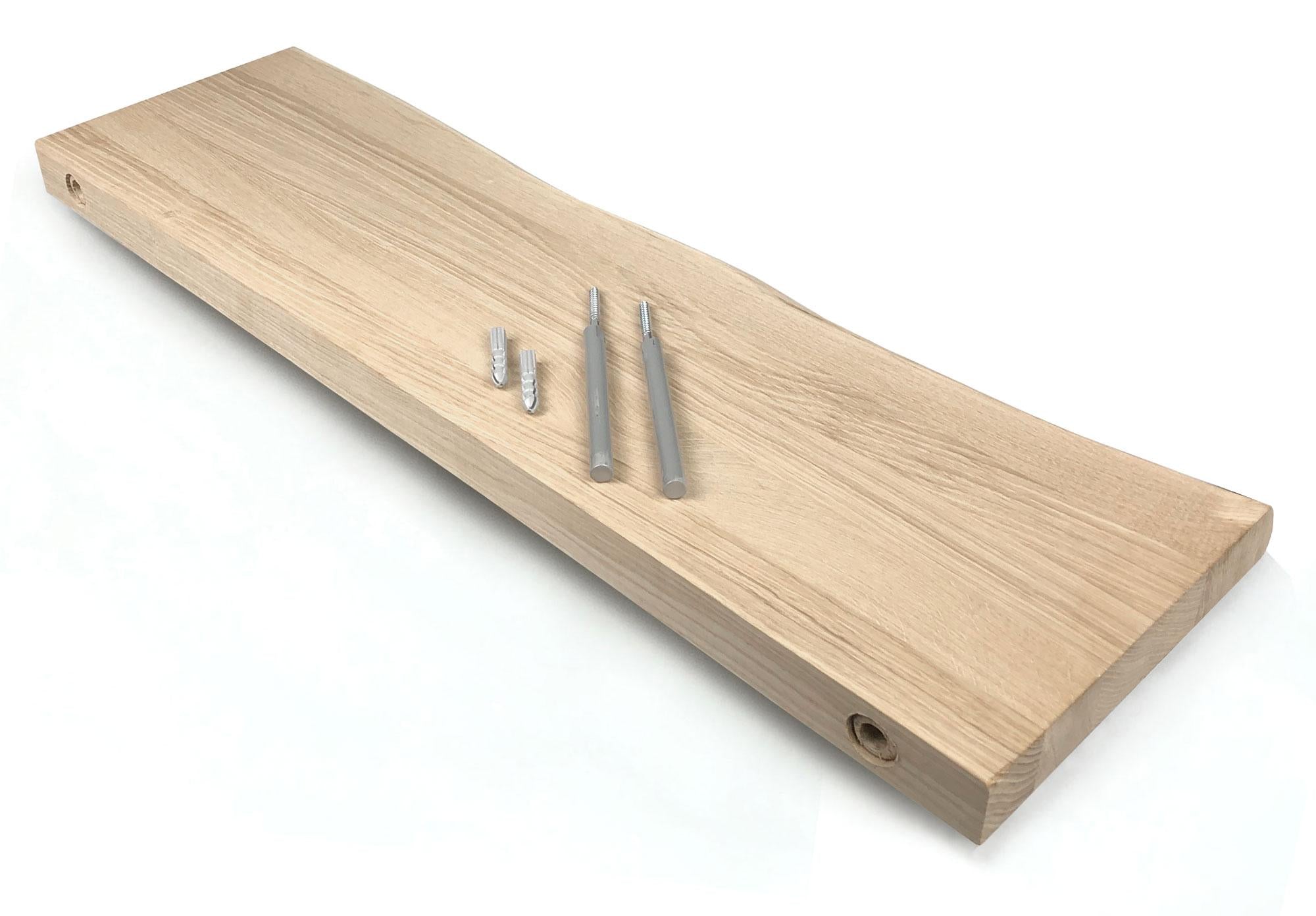 Woodbrothers Zwevende wandplank eiken boomstam 40x20cm