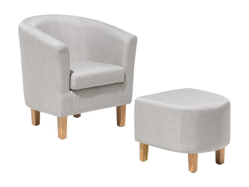 Sillón Nestleano con reposapiés Tela Gris claro