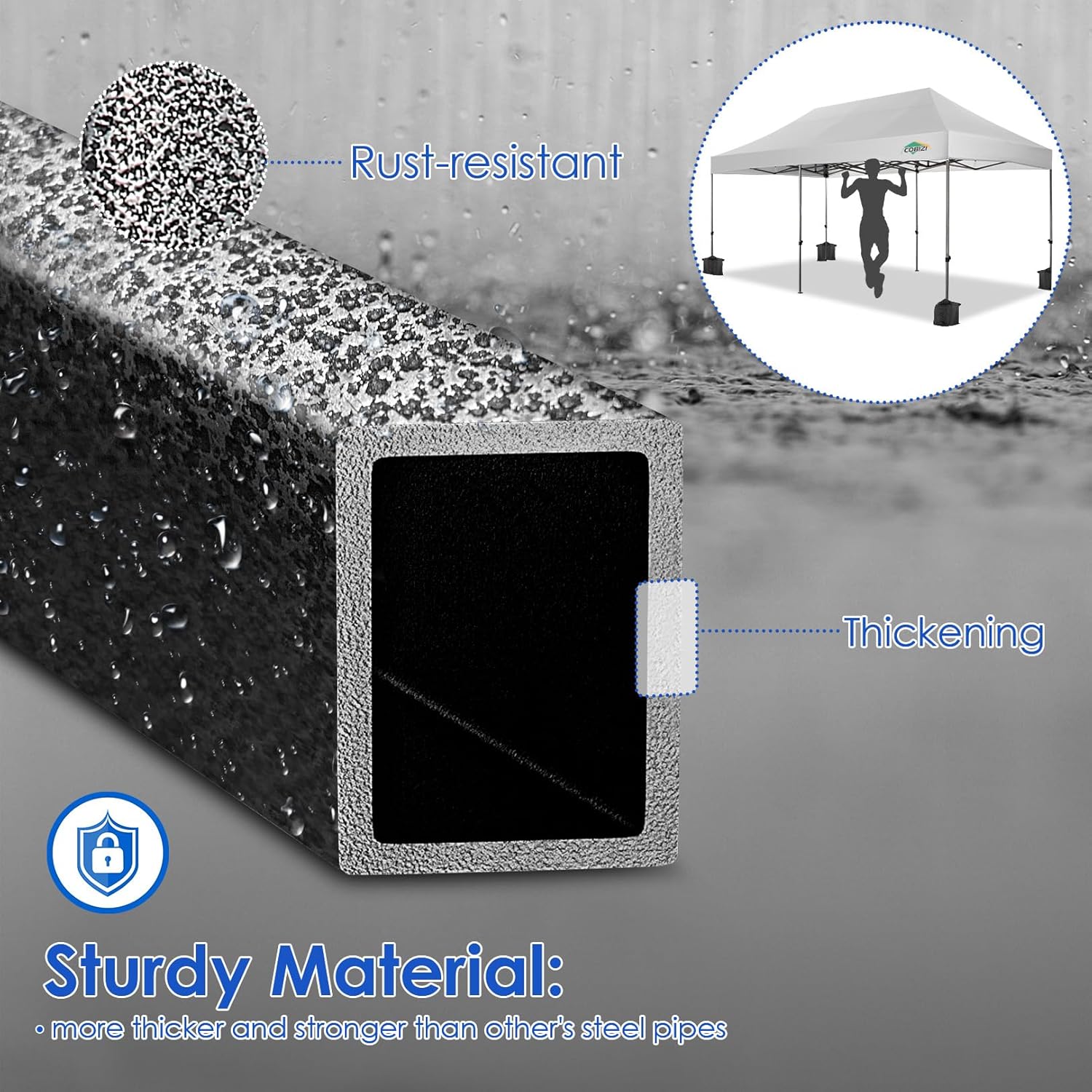 COBIZI 10x20 Heavy Duty Pop up Canopy Tent 6 sidewalls Commercial Canopy Wedding Party Tents