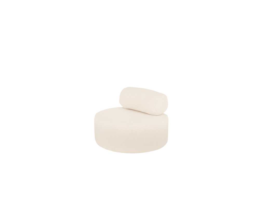 Sillón de buclé redonda color blanco 105x50cm