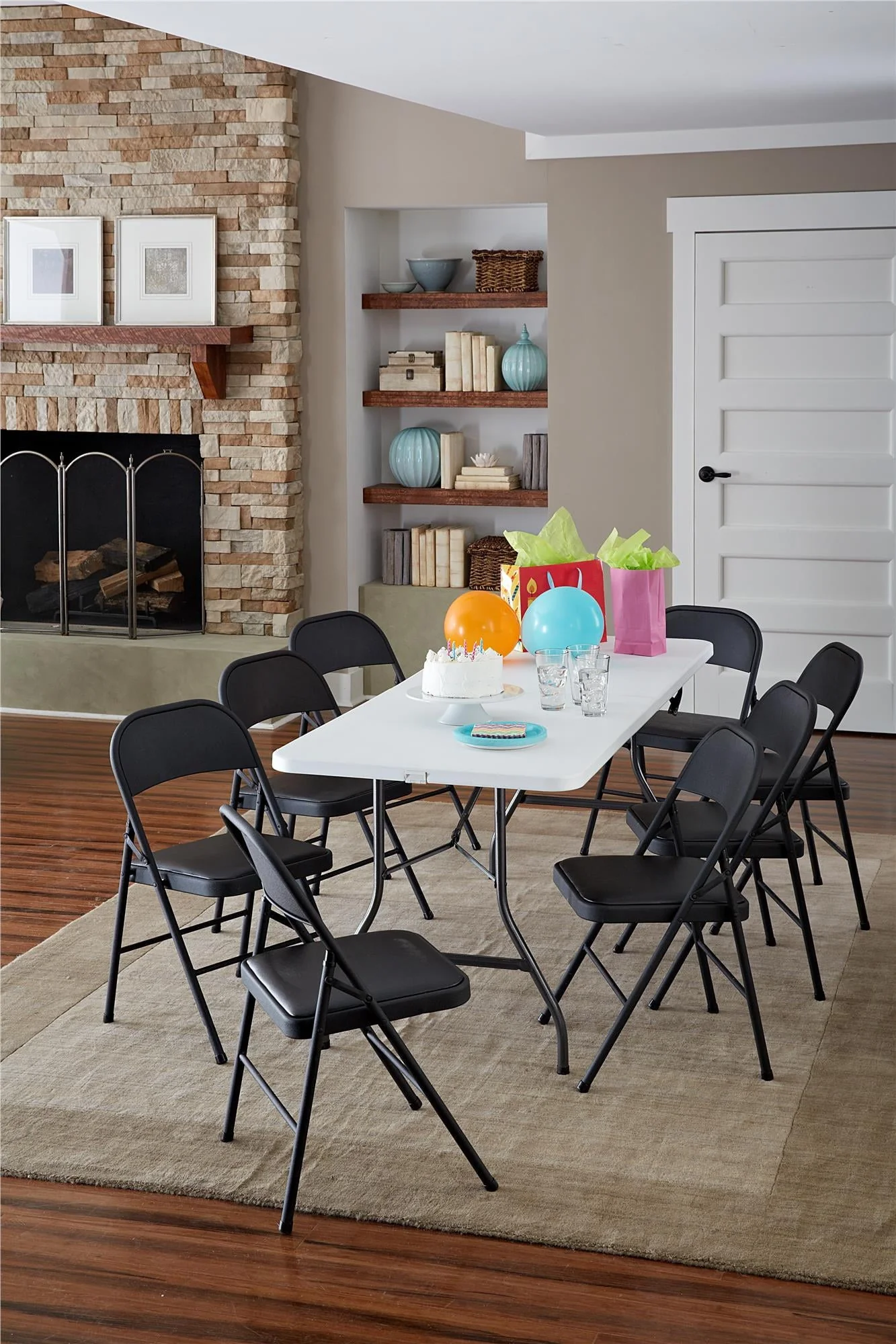 Mainstays Vinyl Folding Chair (4 Pack), Black - Image 10