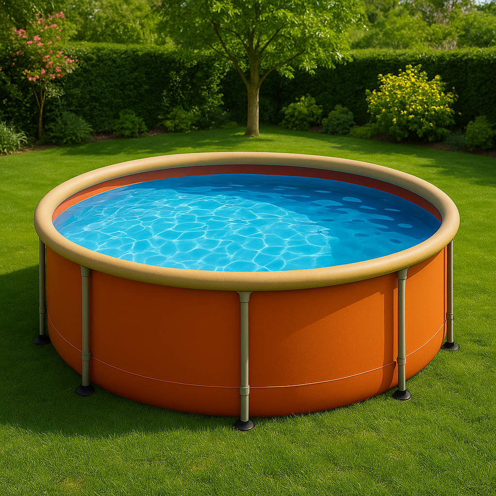 Piscina tubular redonda Redonda Piscina Sí Plástico/Metal 457x107 cm Naranja