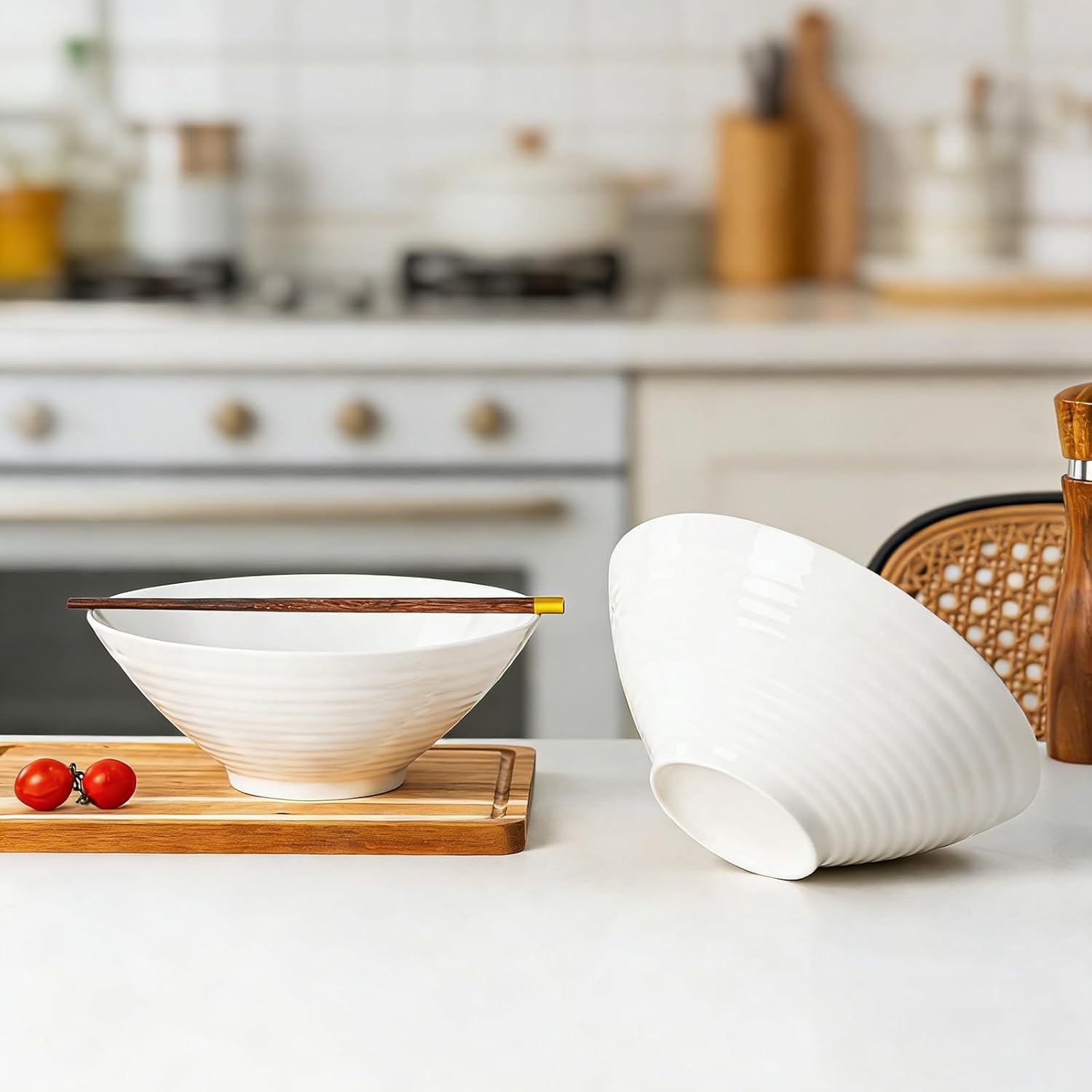 50 oz Ramen Bowls Set of 2, 9 Inch Large Ramen Bowls, Porcelain Noodle Bowls for Pho, Soup & Udon, Ceramic Ramen Bowl Set, Microwave & Dishwasher Safe