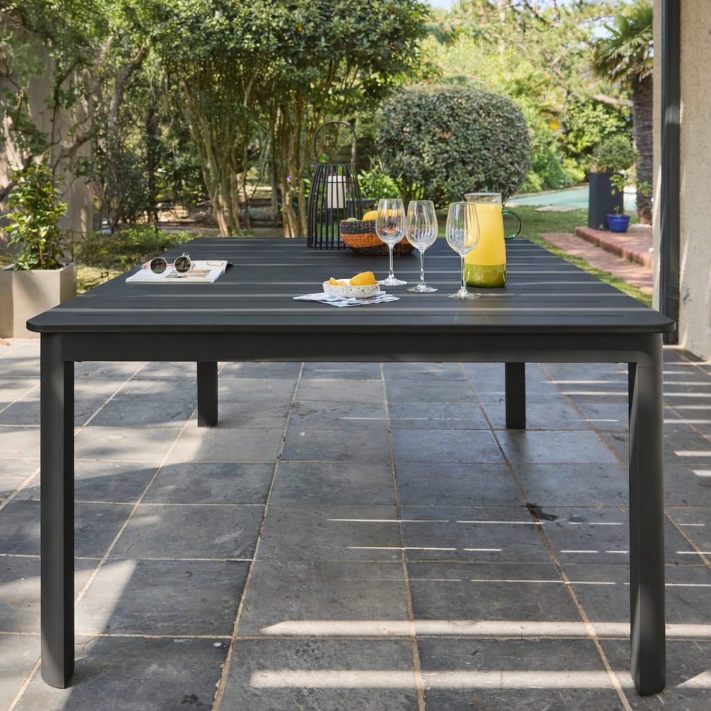 Karo - Mesa de jardín extensible de aluminio, 12 a 14 plazas