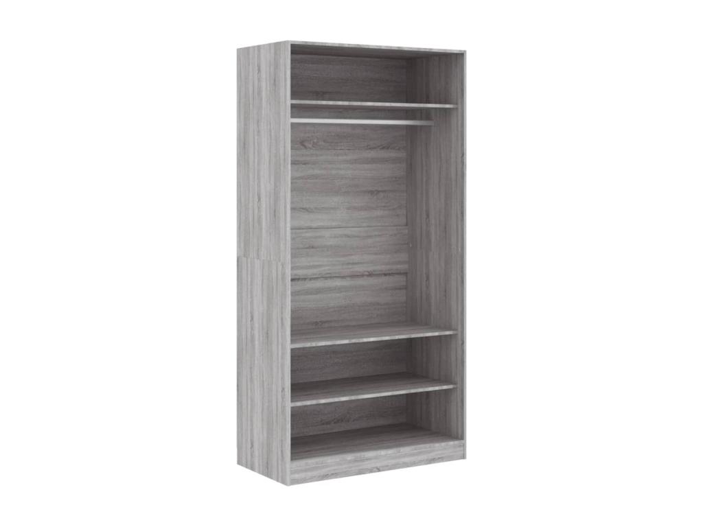 Armario de madera contrachapada gris Sonoma 100x50x200 cm