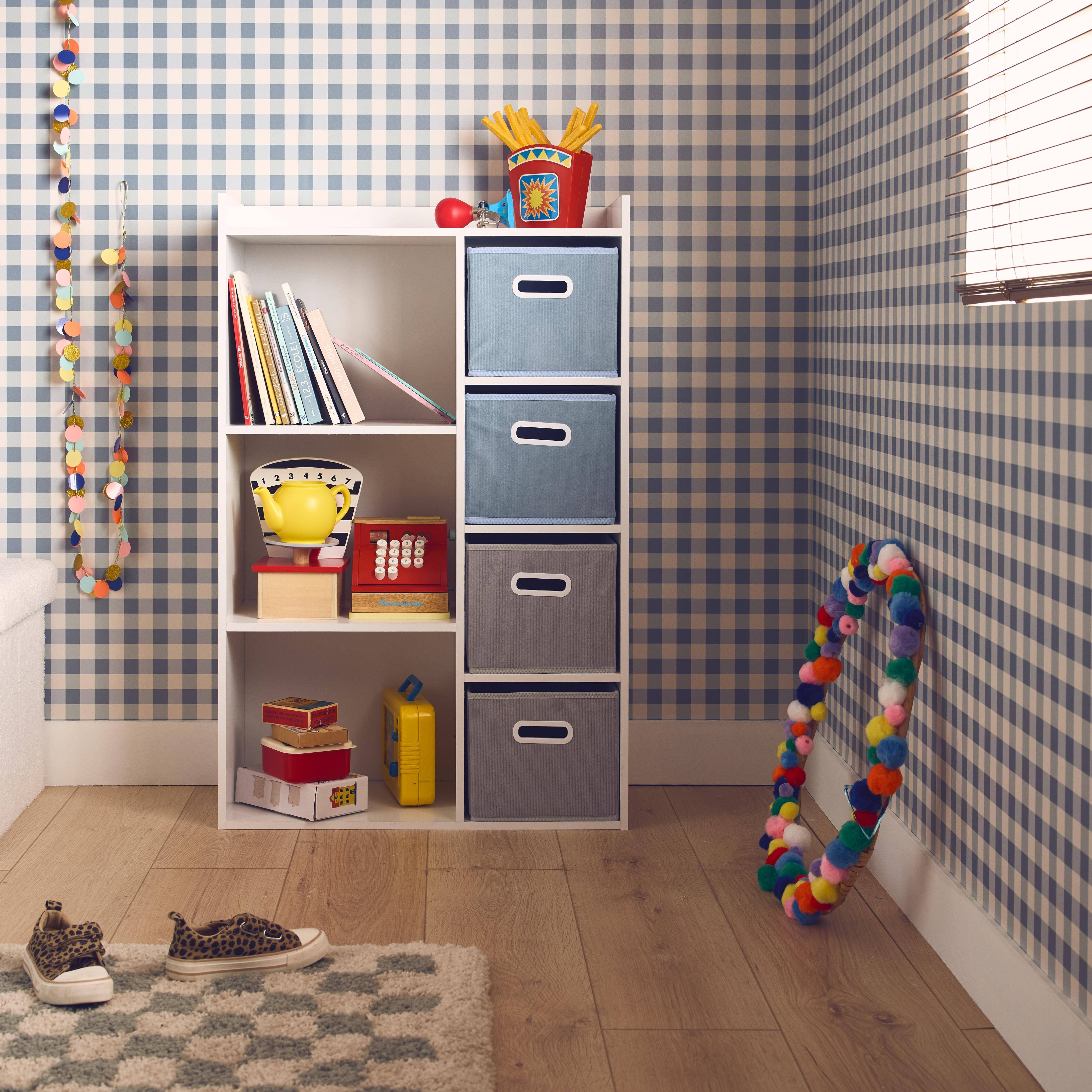 Camille - Mueble infantil con 4 cestas de terciopelo