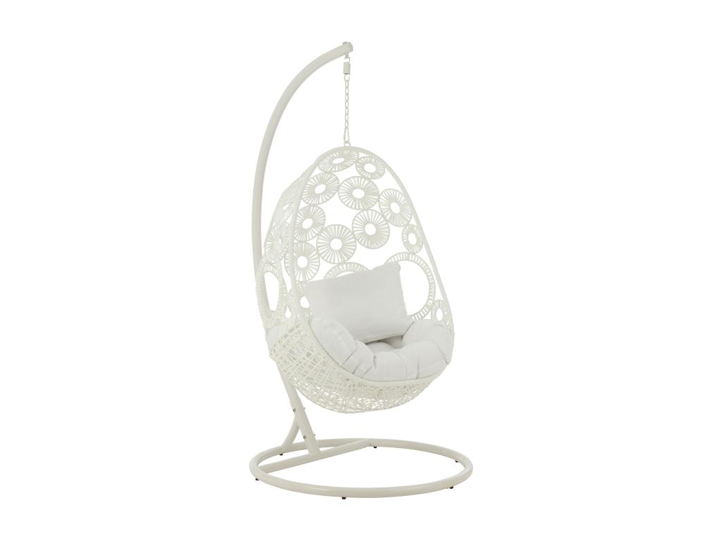 Sillón colgante Nestliq de aluminio blanco ovalado