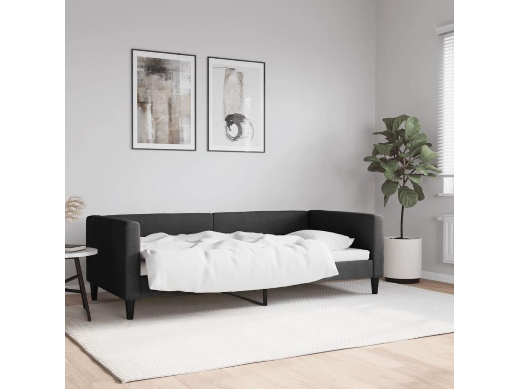 Decopractico Sofá cama tela negro 90x190 cm IUZX62418