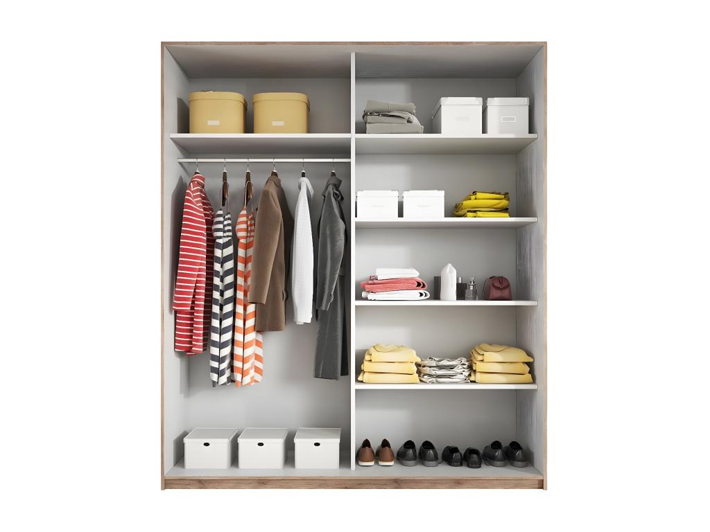 Armario - 2 puertas - 180 cm - roble oscuro