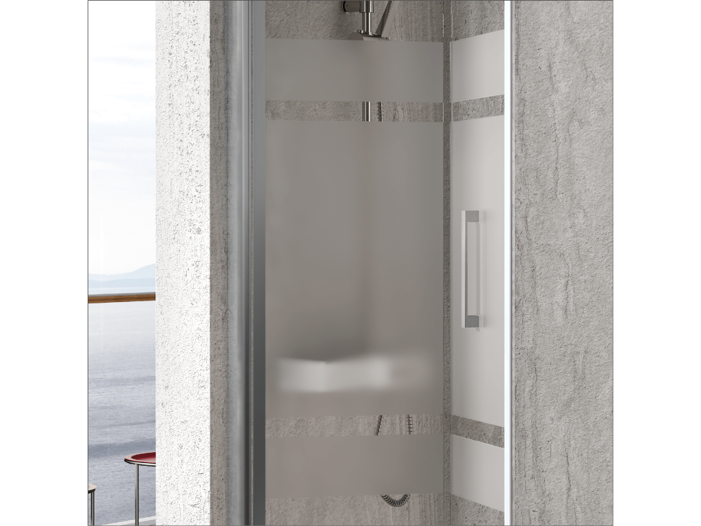 Puerta plegable S300 con Cristal serigrafiado 95 cm Sin Lateral Fijo