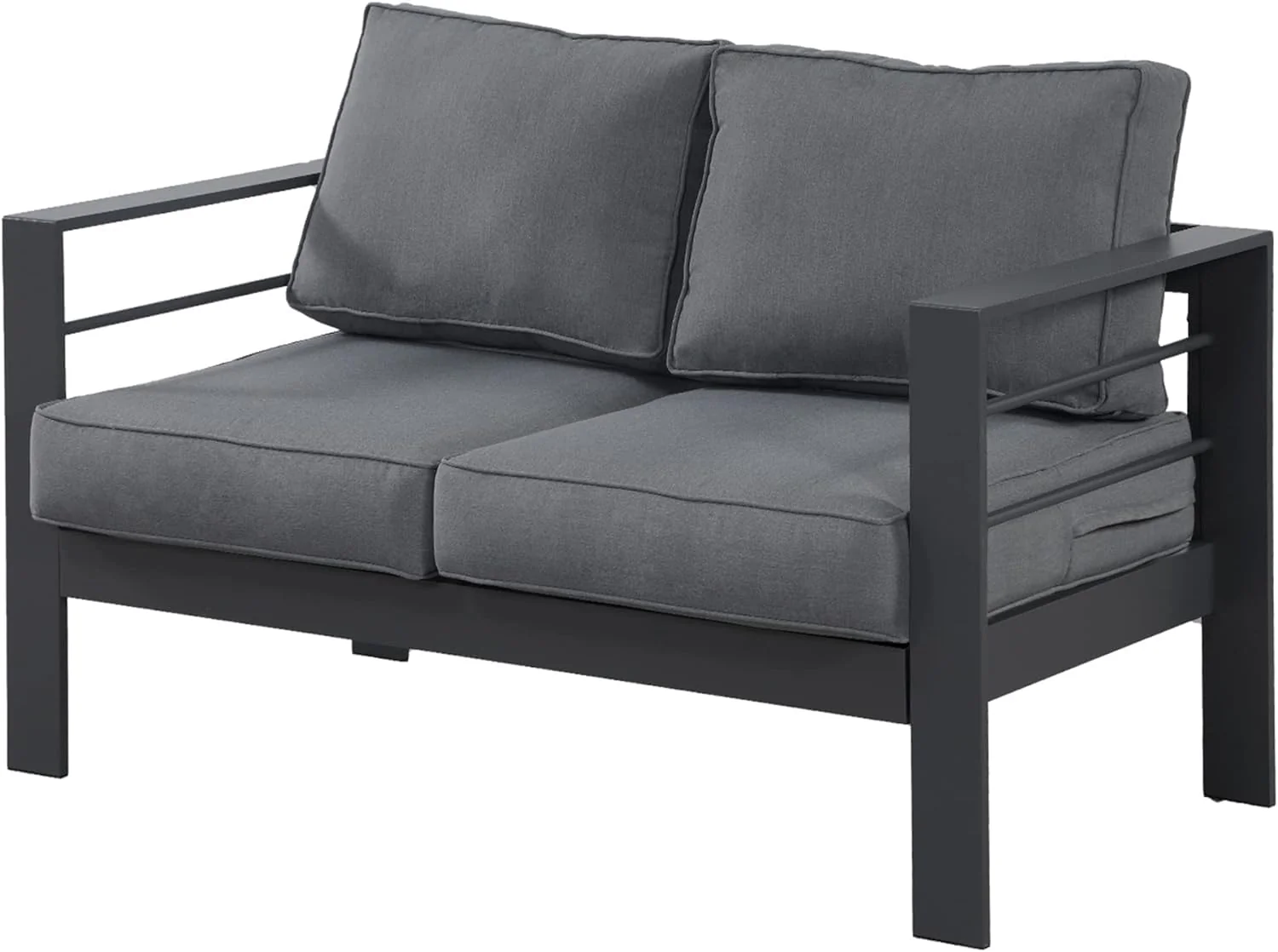 Sofá de Aluminio para Exteriores de 2 Plazas – Gris