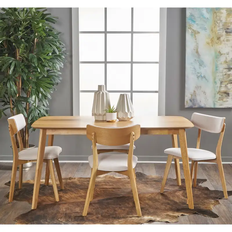Christopher Knight Home Alma Mid-Century 5-Piece Wooden Rectangular Dining Set