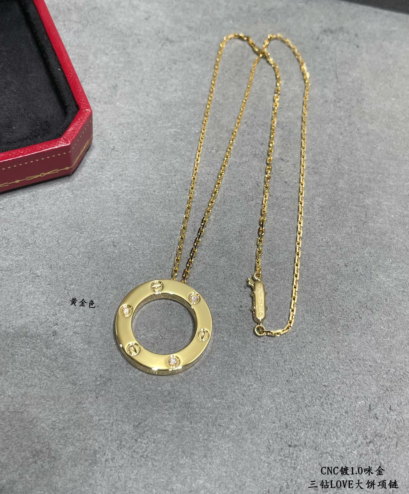 Cartier 3 Diamonds Paved Trinity Pendant Necklace - Original Replica Club