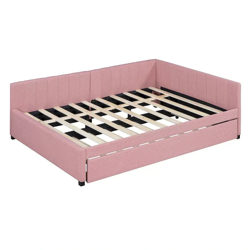 Merax Upholstered Full-Size Daybed with Trundle Feature