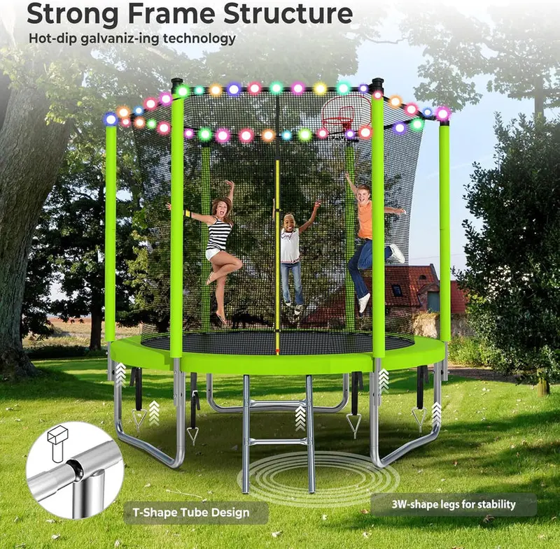 Trampoline With Enclosure Net And Adjustable Basketball Hoop - 8ft, 10ft, 12ft, 14ft, 15ft, 16ft - Image 47 Trampoline With Enclosure Net And Adjustable Basketball Hoop - 8ft, 10ft, 12ft, 14ft, 15ft, 16ft - Image 47