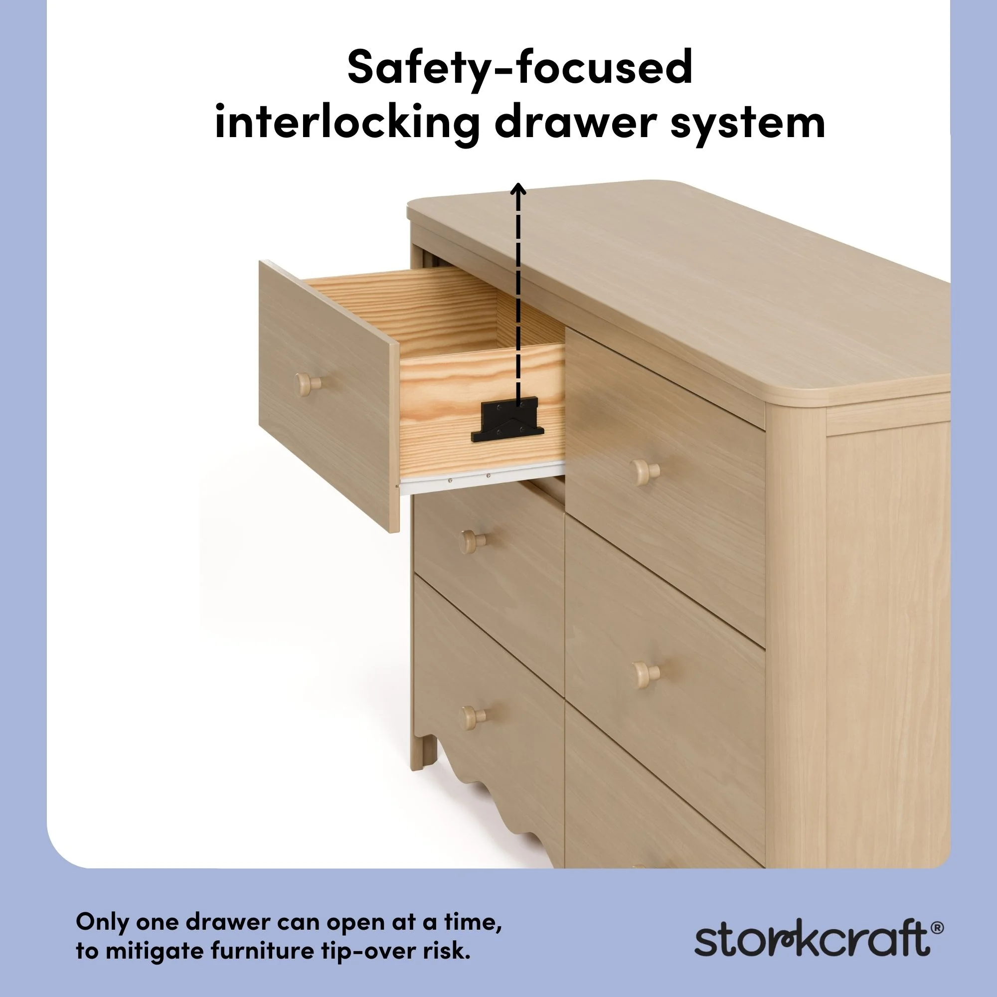 Storkcraft Casablanca 6 Drawer Nursery Dresser, Sage - Image 46