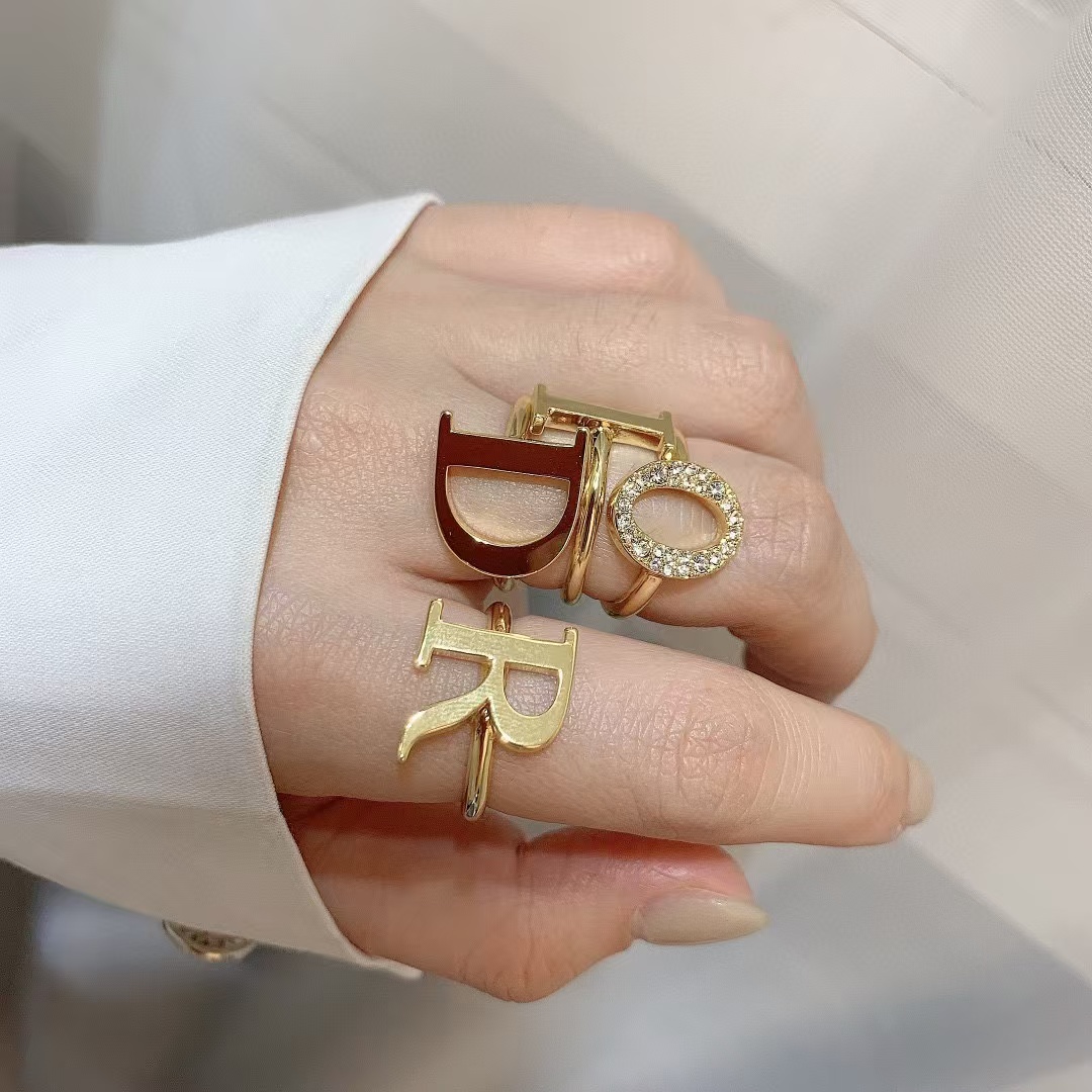 Dior Separate Letters Rings - 4 Pieces - Original Replica Club