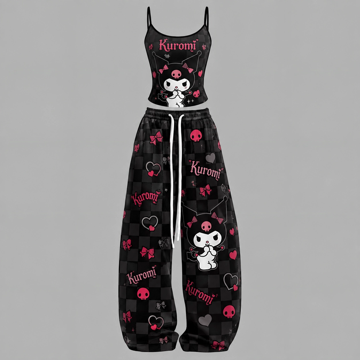 Hello Kitty Top & Elasticated Trousers Two-Piece Set TeeThreads Sustain the Scene with Custom Apparel