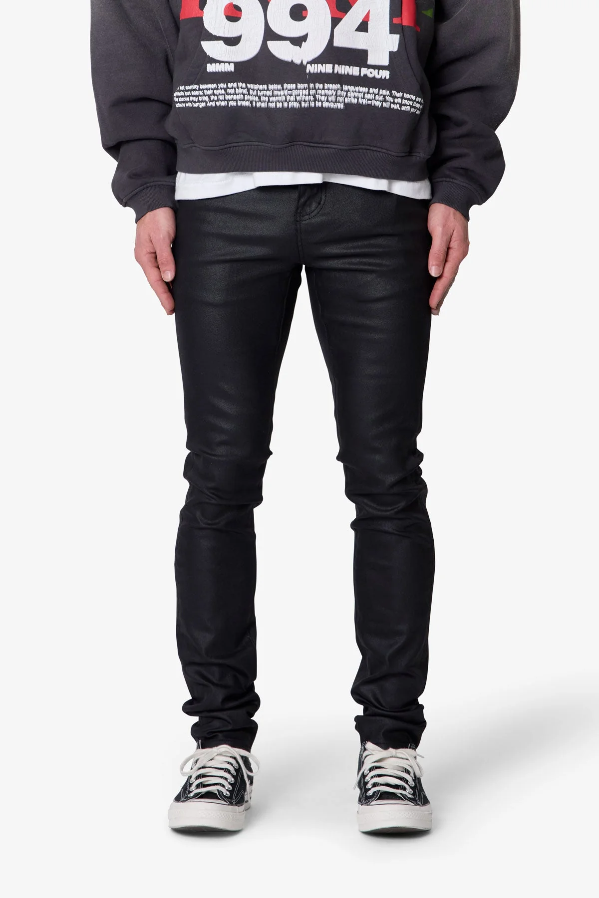 Skinny Waxed Denim - Black