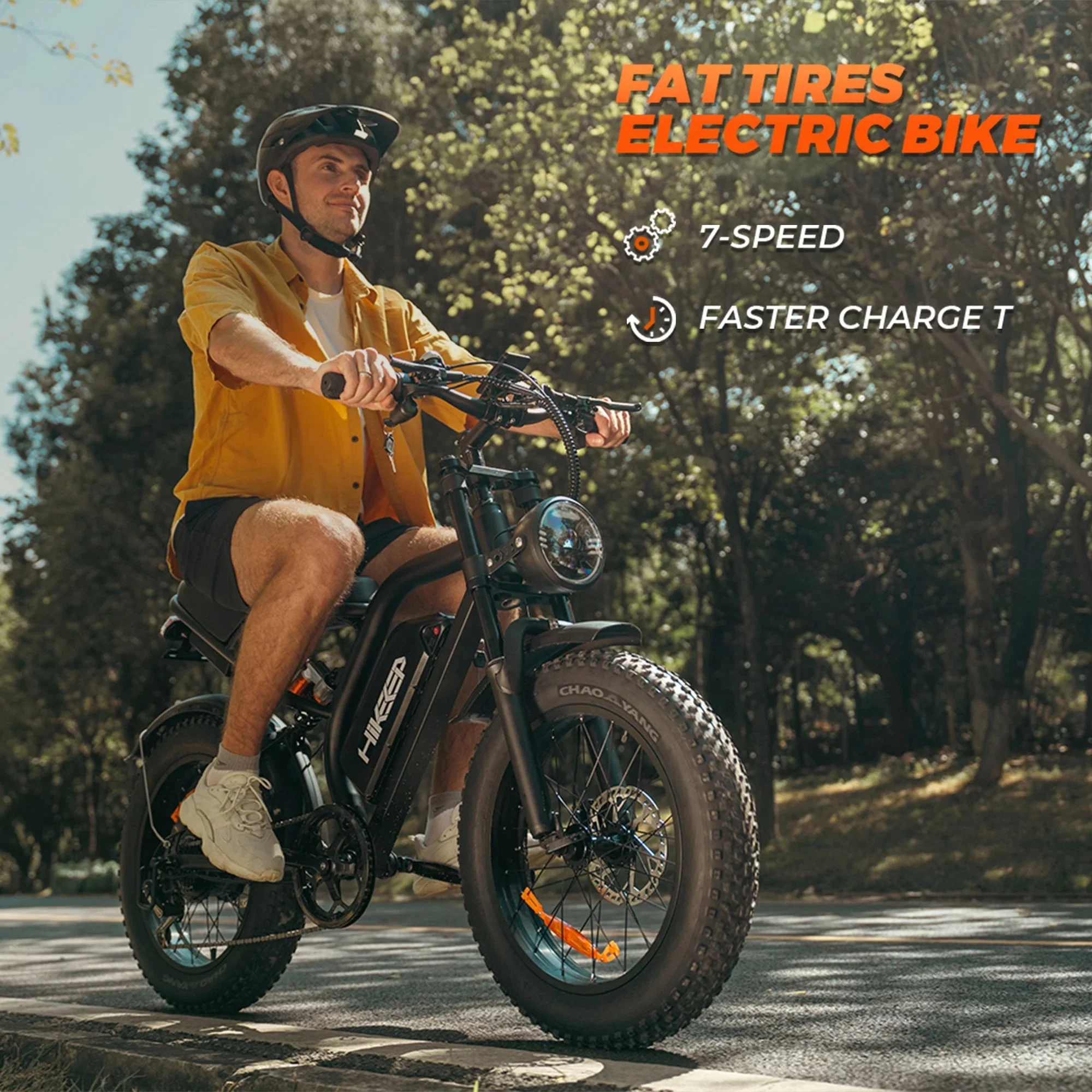 HiKeep Adult Fat Tire Electric Bike, 20 inch, 1500W Peak, 48V 15Ah, Black - K6-L-1.0 - Image 5 HiKeep Adult Fat Tire Electric Bike, 20 inch, 1500W Peak, 48V 15Ah, Black - K6-L-1.0 - Image 5