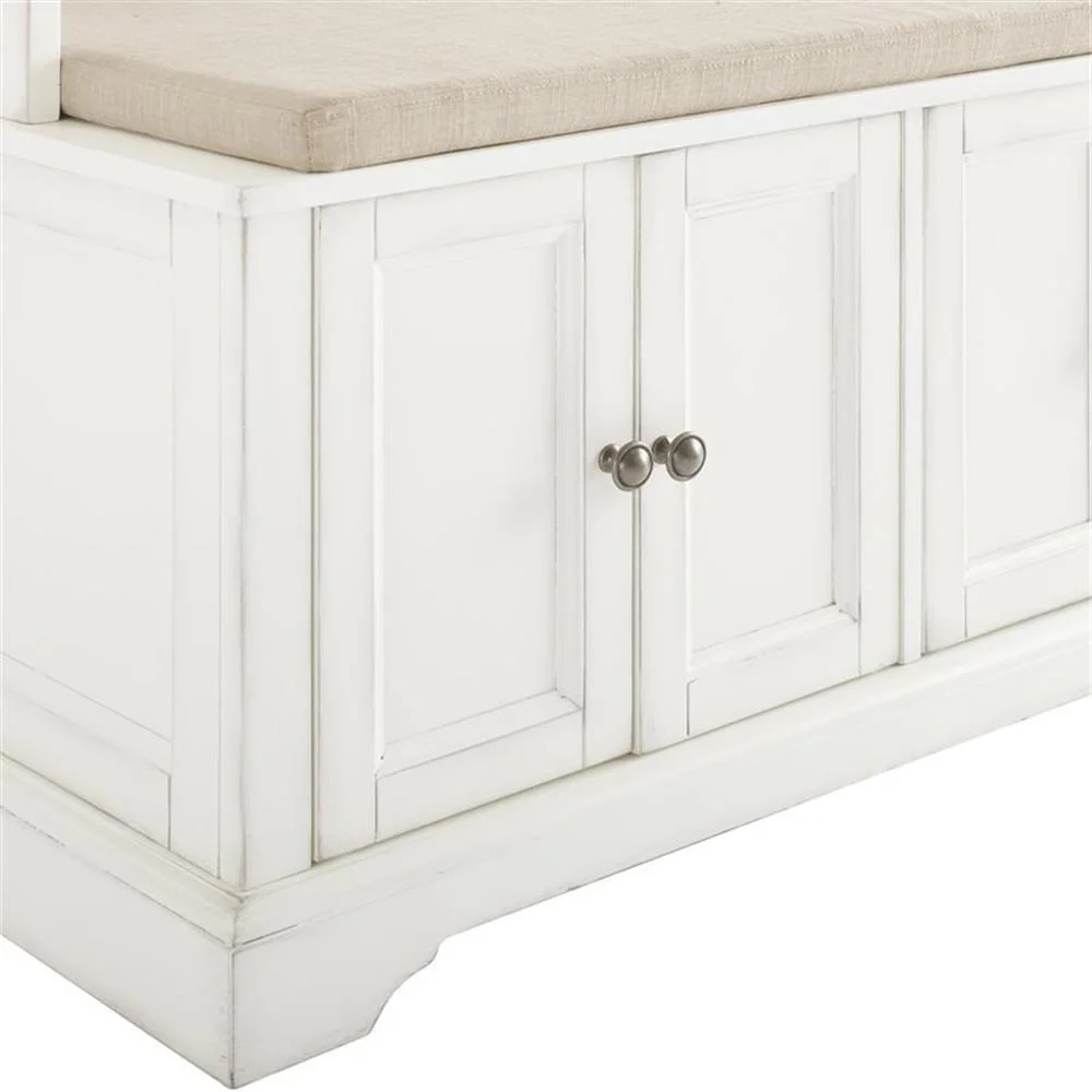 Bowery Hill Traditional Wood Hall Tree in Seafoam Blue/Oatmeal - Image 20
