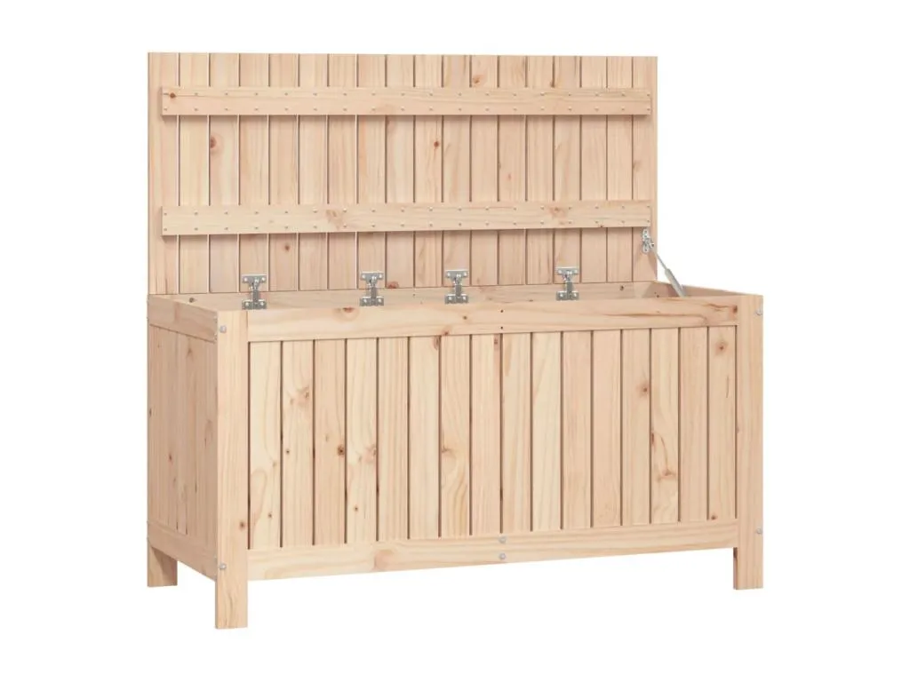 Caja de almacenaje jardín madera maciza de pino 115x49x60 cm qta1593497