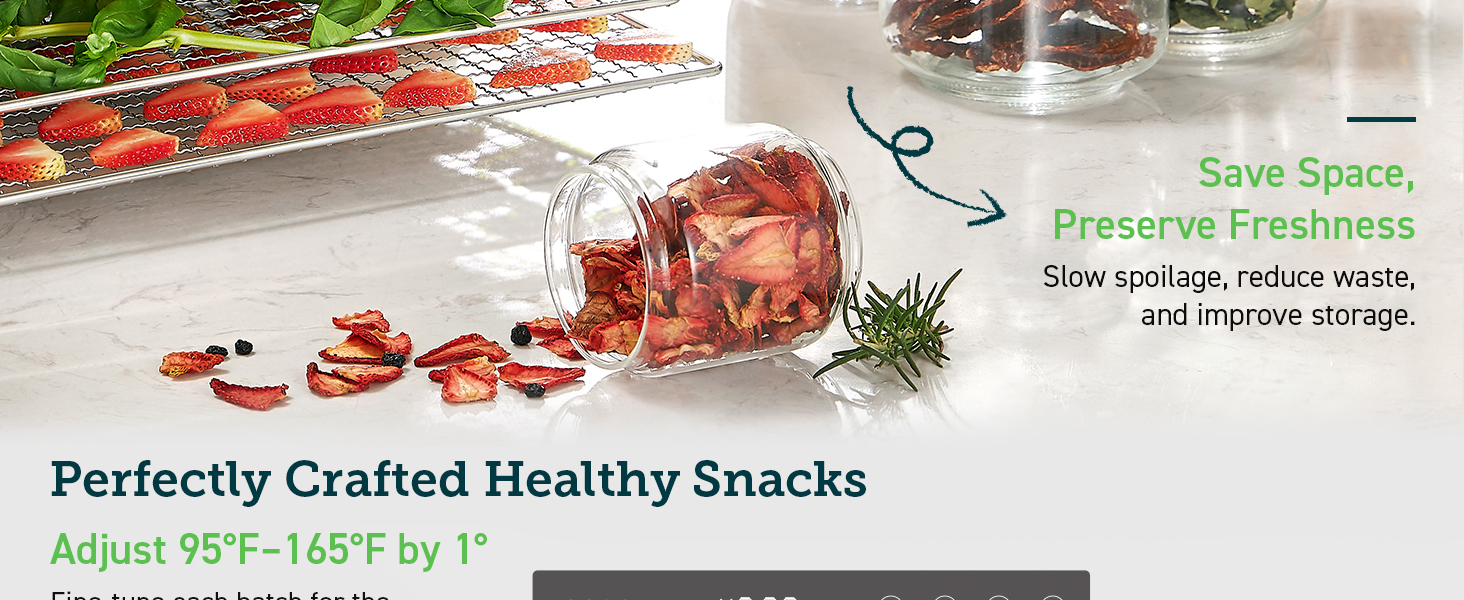 Save space, preserve freshness, show spoilage, reduce waste, and improve storage