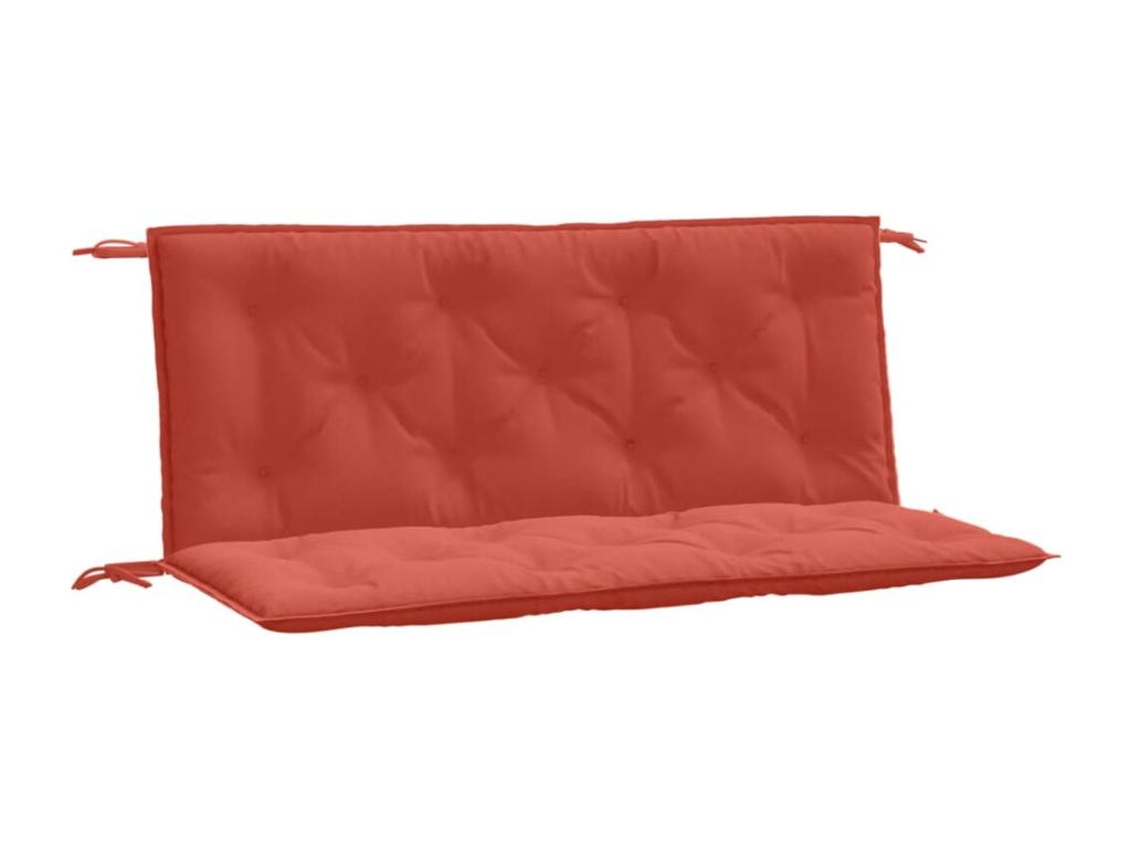 Cojines para banco jardín 2 uds tela rojo melange 120x50x7 cm