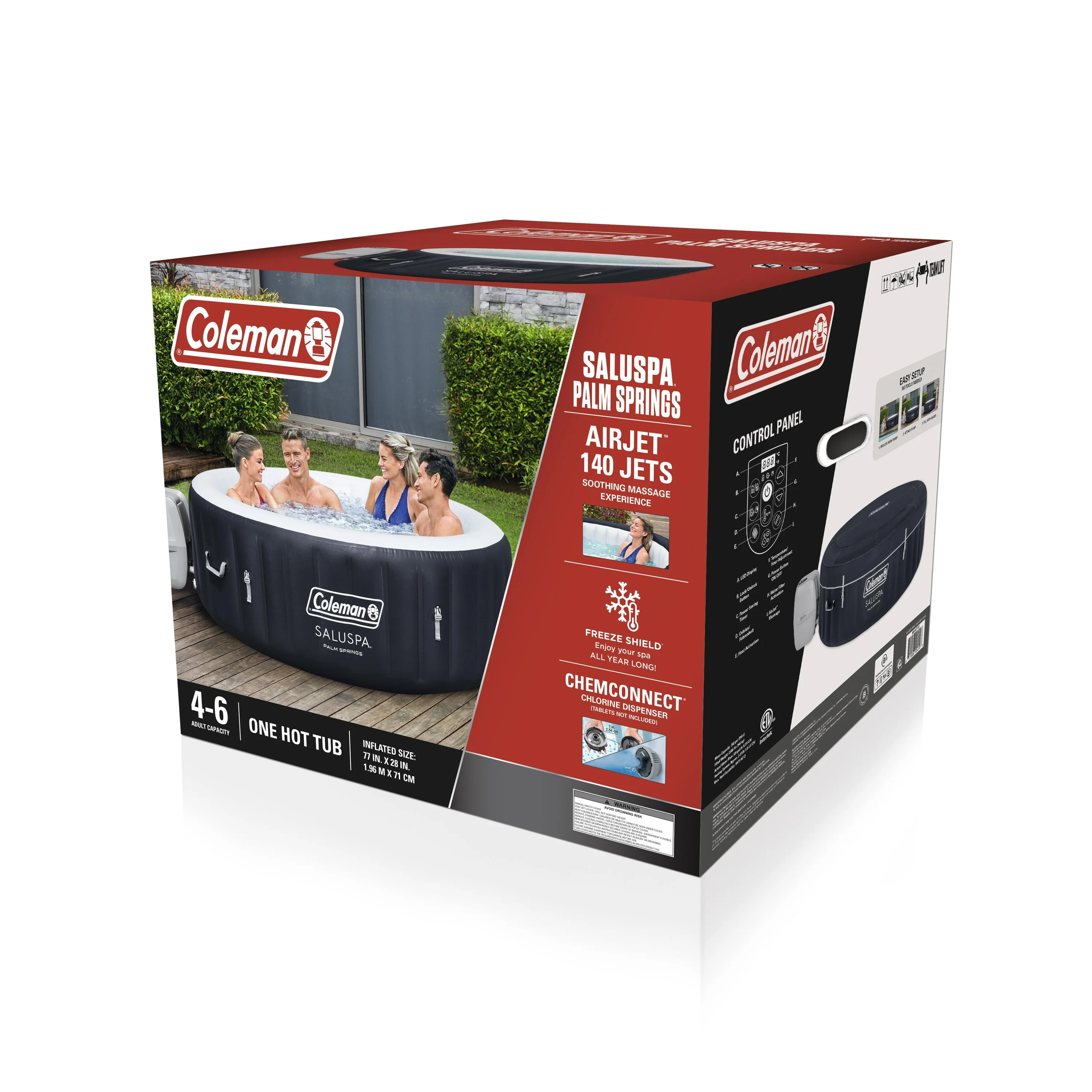 Coleman SaluSpa Palm Springs AirJet Inflatable Circle Hot Tub Spa 4-6 Person with Pump #P08411 - Image 11